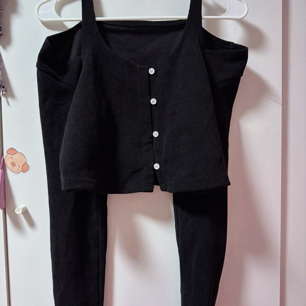 SHEIN Black Buttoned Jumpsuit